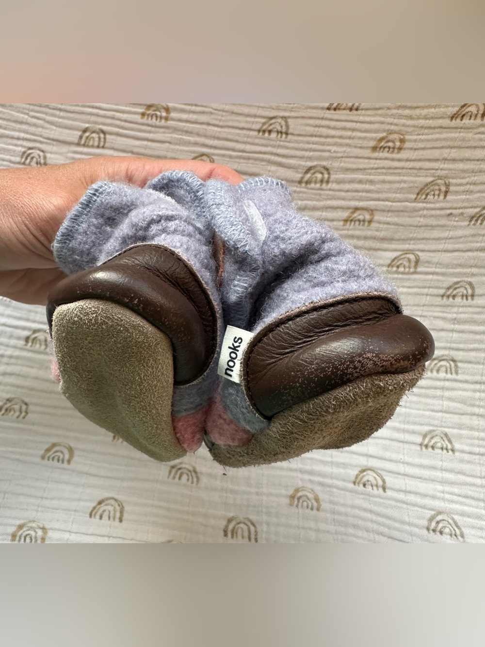 Nooks Wool & Leather Baby shoe - Picture 3 of 4